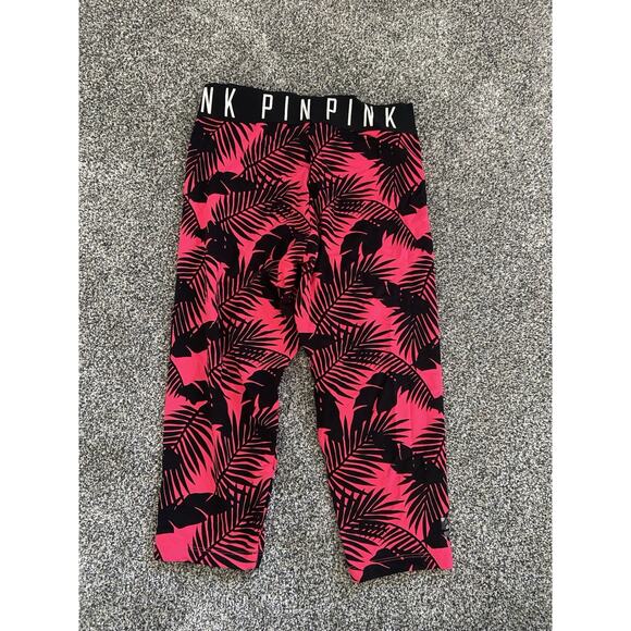 Victoria's Secret PINK ultimate crop yoga leggings Tropical Palm Tree Small Y2K - Picture 2 of 3